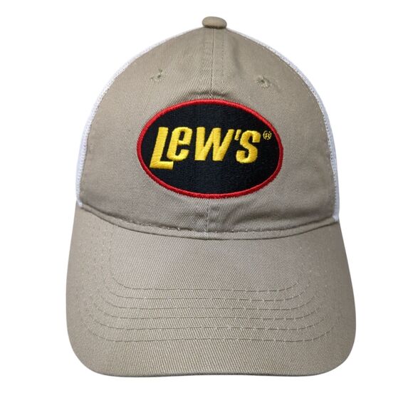 Lew's Strapback Mesh Back Trucker Hat Brown One Size Outdoor Cap 6 Panel - Picture 1 of 8